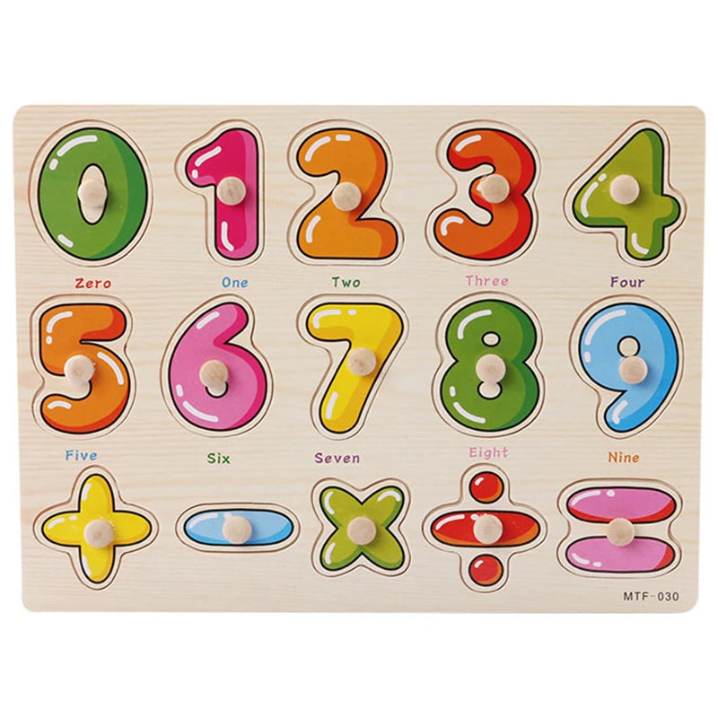 Montessori Wooden Puzzles Baby Educational Toys Hand Grab Boards Tangram Cartoon Animals Fruits 3D Puzzles for babies 2 3 years