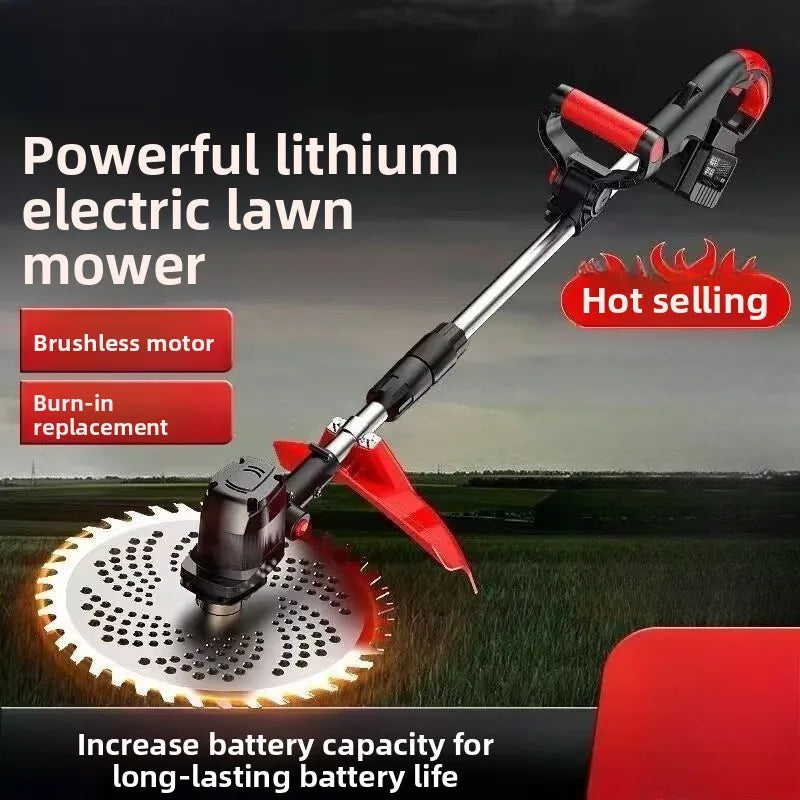 6 Inch Cordless Grass Trimmer 1 Battery 1 Charger Lithium Electric Weed Eater Telescopic Lawn Cutter for Home Garden