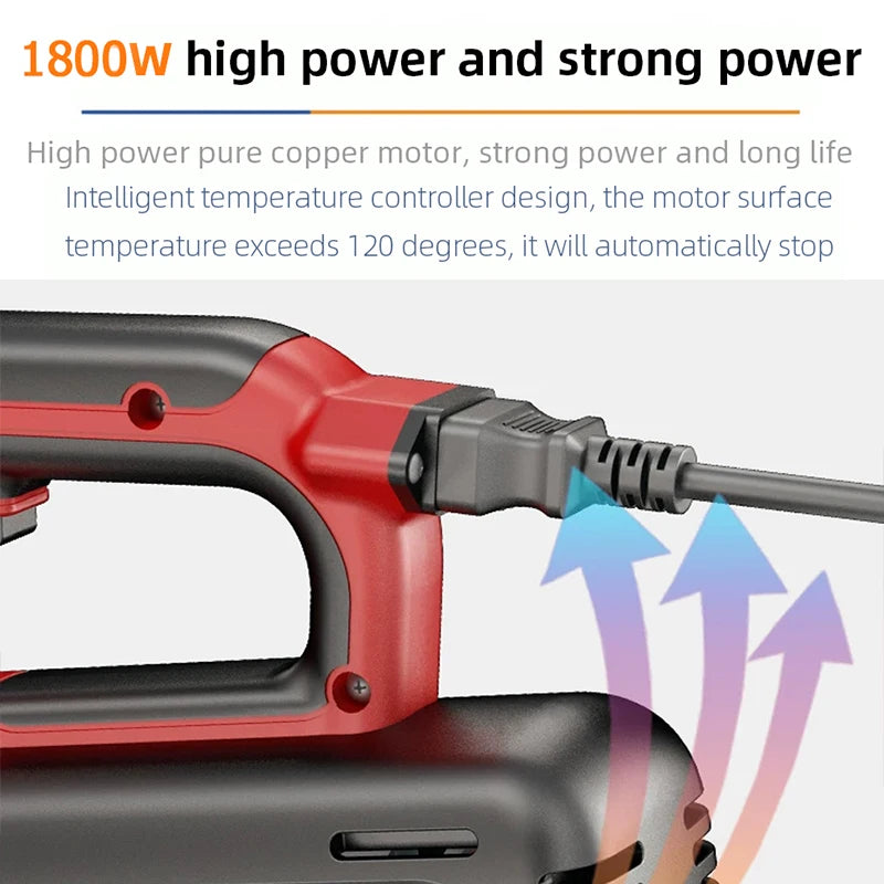 1800W High Power Electric Lawn Mower 220V Grass Trimmer with 10M Power Cord Multifunctional Garden Weeding Machine Pruning Tool