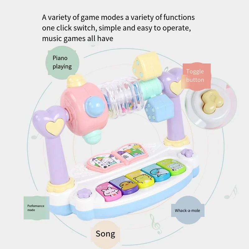 Baby Toys Rotating Music Piano with Light Sound 1 2 3 Years Educational Toys Animals Sounding Keyboard Kids Playing Type Musica