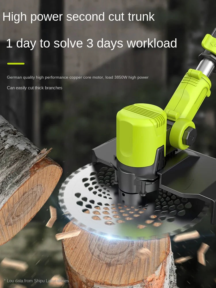 High Power Wireless Rechargeable Lithium-ion Household Electric Lawn Mower, Multifunctional Agricultural Weeding Tool