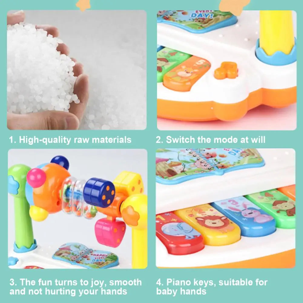 Baby Toys Rotating Music Piano with Light Sound 1 2 3 Years Educational Toys Animals Sounding Keyboard Kids Playing Type Musica